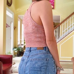 Pink Knitted Halter Top